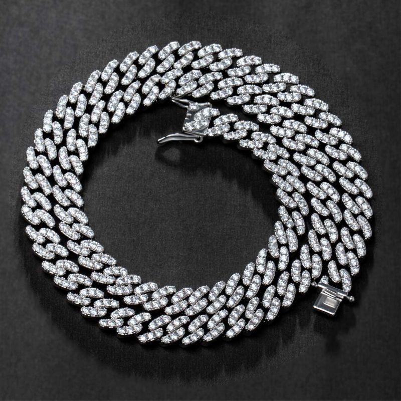 Corrente Cuban 9mm Cravejada ICE - 1 fileira