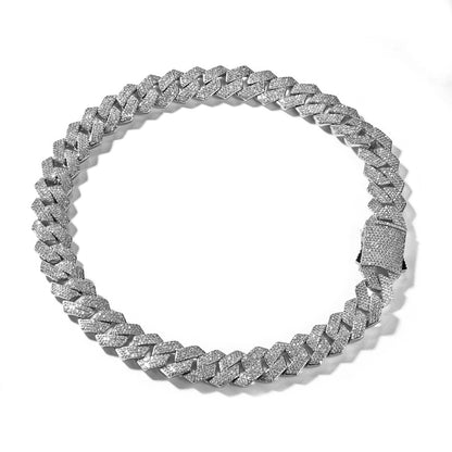 Corrente Cuban 20mm Cravejada 4 fileiras ICE - Peça Premium (resistente à água)