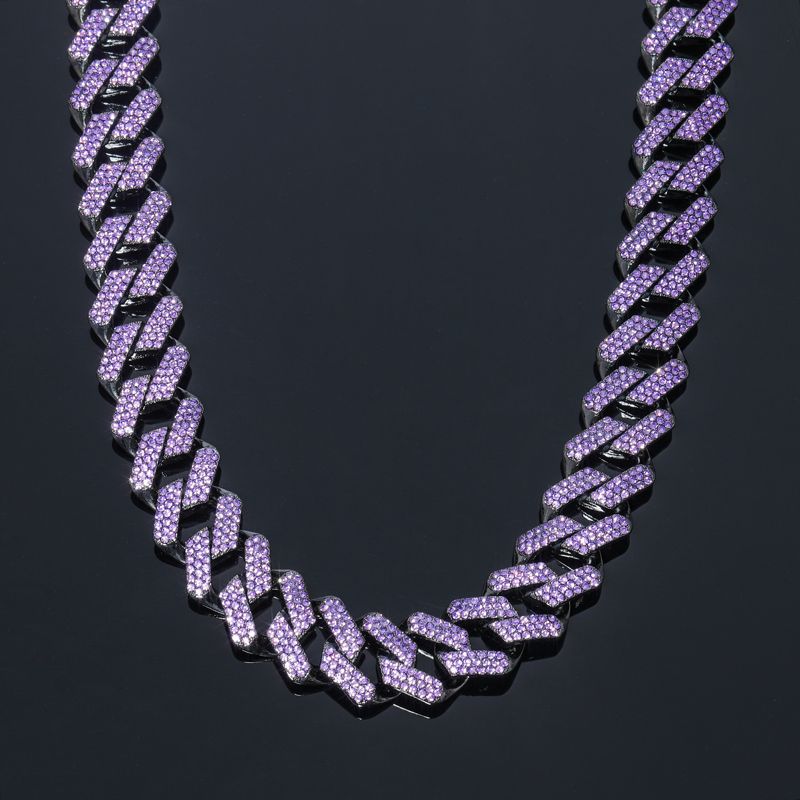 Corrente e Pulseira Roxa Prong 20mm Ice - exclusiva Ice Bro Joias - Peça Premium (resistente à água)