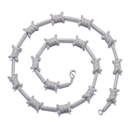 Corrente Arame farpado 18mm Cravejada ICE - Peça Premium (resistente à água) - ICE BRO JOIAS