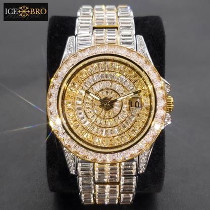 Relógio Luxo Ice Cravejado a mão - Calendário automático - ICE BRO JOIAS