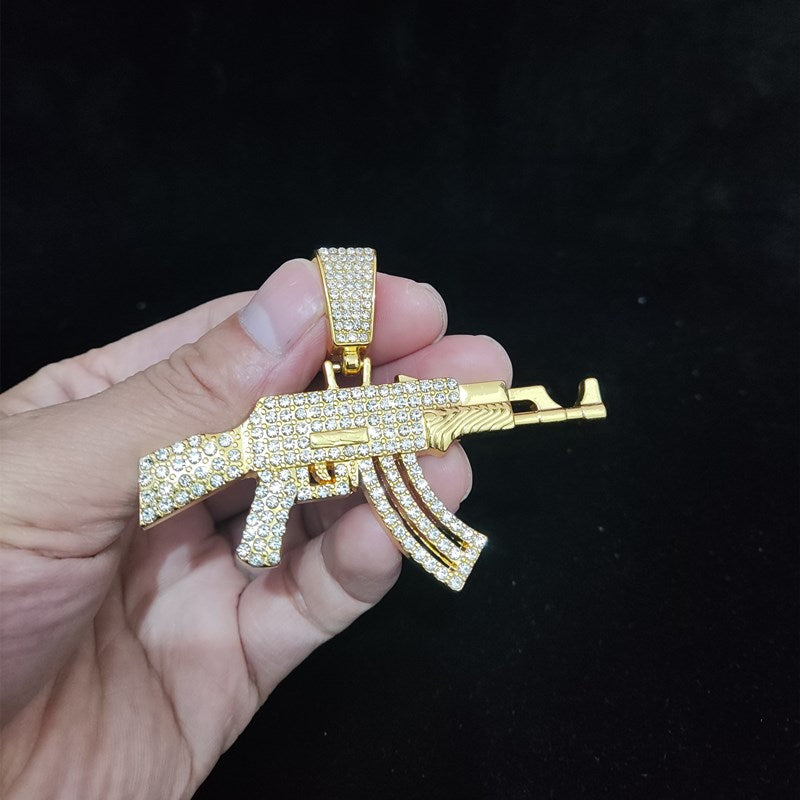 Pingente AK47 + Corrente Prong 14mm de brinde - Exclusivo Ice Bro Joias - ICE BRO JOIAS