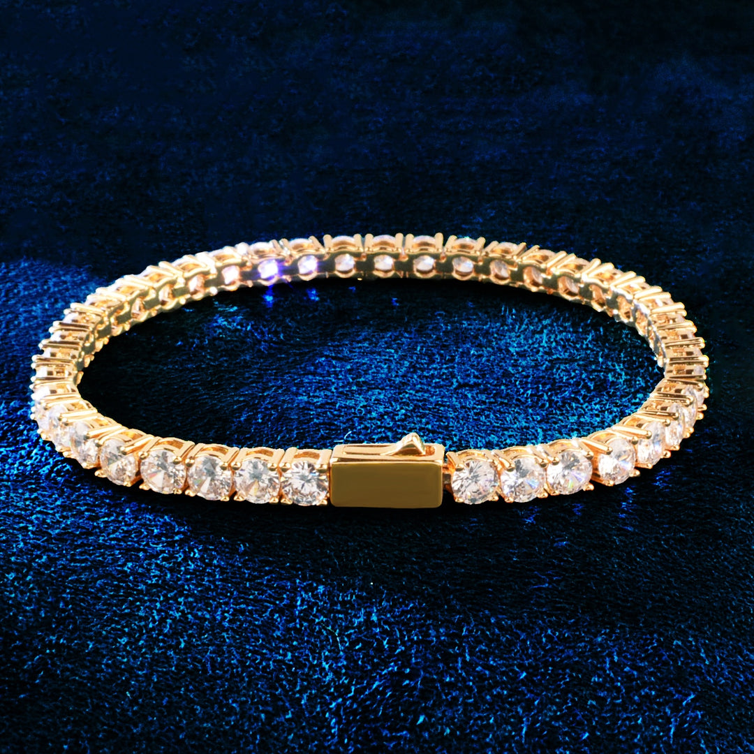 Pulseira Riviera - Largura 3mm 4mm 5mm - Peça Premium (resistente à água) - ICE BRO JOIAS
