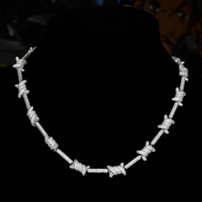 Corrente Arame farpado 18mm Cravejada ICE - Peça Premium (resistente à água) - ICE BRO JOIAS