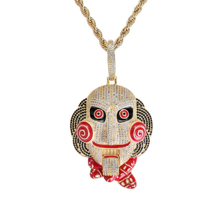 Pingente Jigsaw Jogos Mortais - Corrente Rope de brinde - Peça Premium (resistente à água) - ICE BRO JOIAS