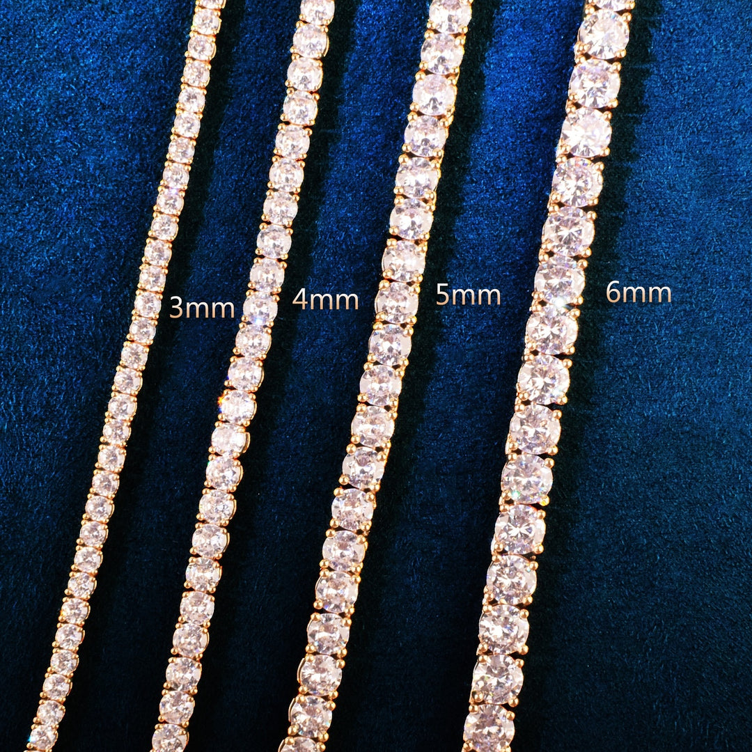 Pulseira Riviera - Largura 3mm 4mm 5mm - Peça Premium (resistente à água) - ICE BRO JOIAS