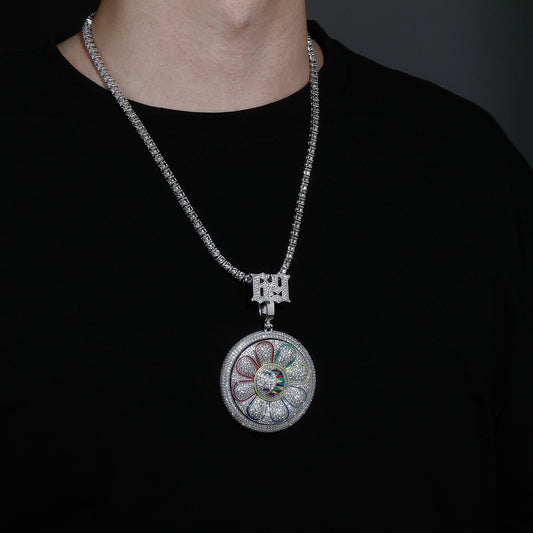 Pingente Giratório Type 6ix9ine Ice Cravejado, com Corrente Rope - Peça Premium (resistente à água) - ICE BRO JOIAS