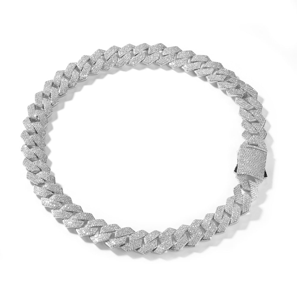 Corrente Cuban 20mm Cravejada 4 fileiras ICE - Peça Premium (resistente à água) - ICE BRO JOIAS