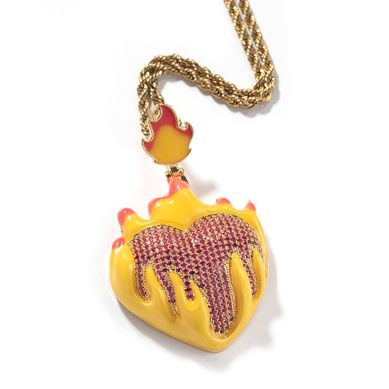 Pingente ICE Luminoso de Emoji Coração - Exclusivo Ice Bro Joias - ICE BRO JOIAS
