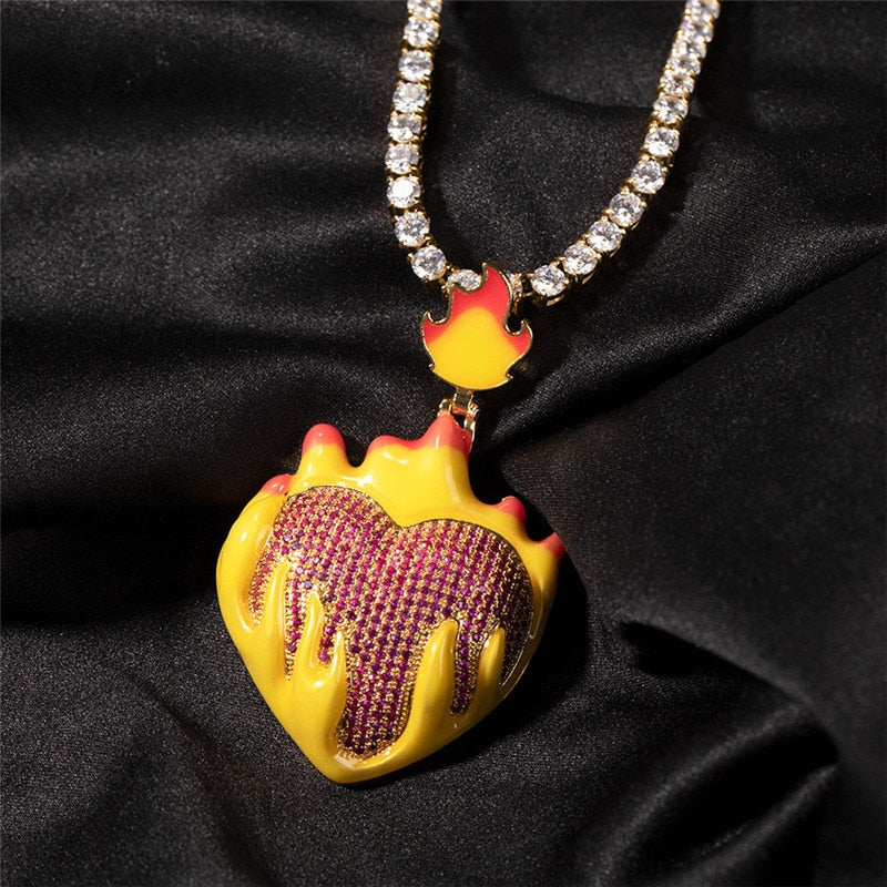 Pingente ICE Luminoso de Emoji Coração - Exclusivo Ice Bro Joias - ICE BRO JOIAS