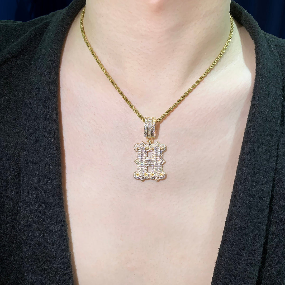 Pingente ICE Personalizado iniciais, com Corrente Rope de brinde - ICE BRO JOIAS