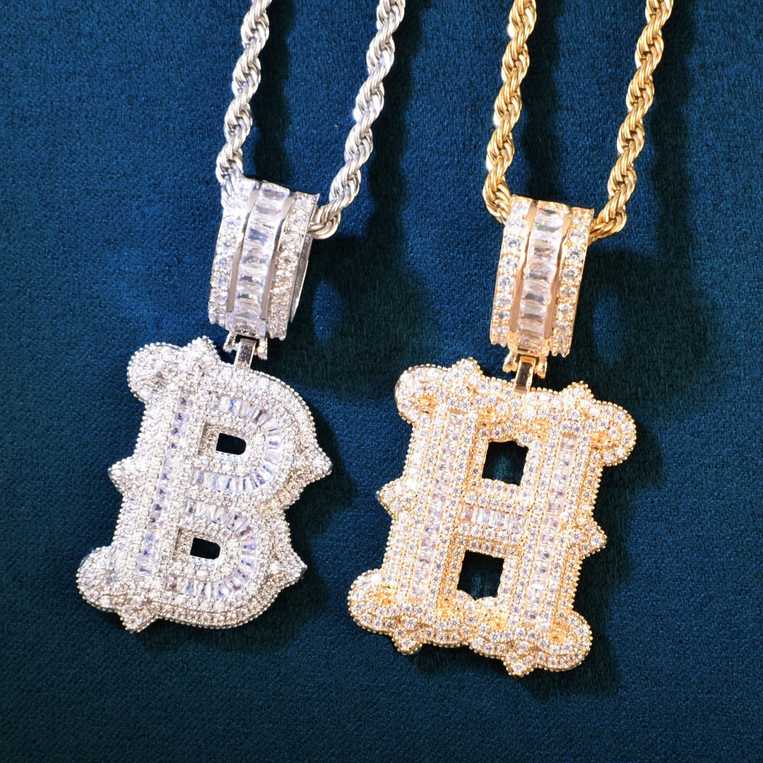 Pingente ICE Personalizado iniciais, com Corrente Rope de brinde - ICE BRO JOIAS