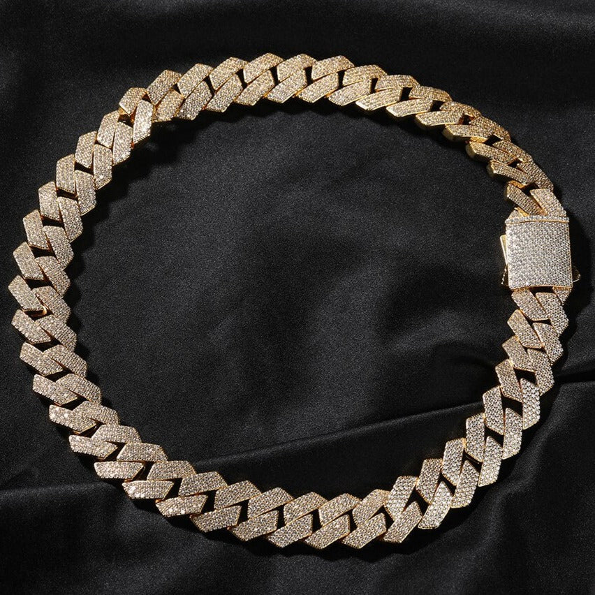 Corrente Cuban 20mm Cravejada 4 fileiras ICE - Peça Premium (resistente à água) - ICE BRO JOIAS