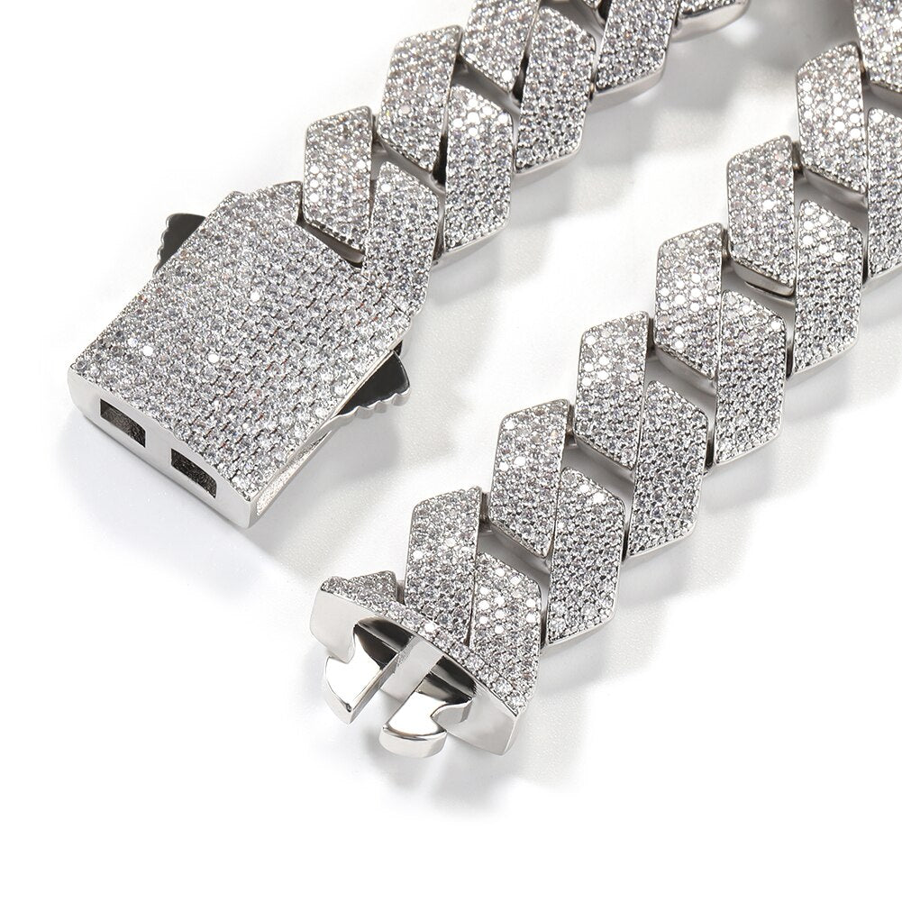 Corrente Cuban 20mm Cravejada 4 fileiras ICE - Peça Premium (resistente à água) - ICE BRO JOIAS