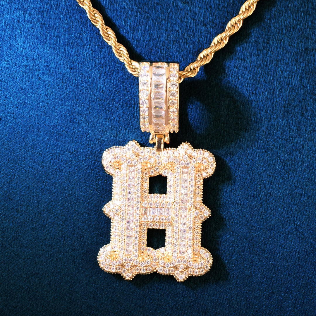 Pingente ICE Personalizado iniciais, com Corrente Rope de brinde - ICE BRO JOIAS