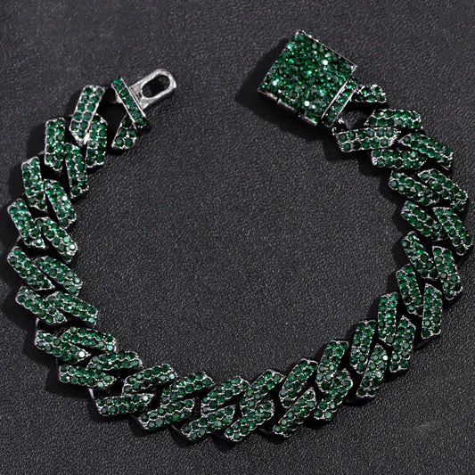 Pulseira Prong 14mm Cravejada ICE - 2 fileiras - Coloridas