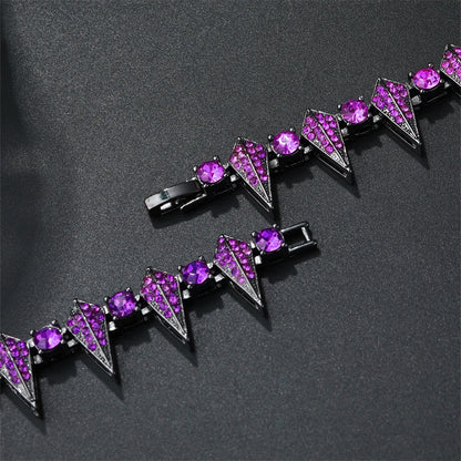 Kit Roxo 16mm - Corrente Riviera + Pulseira