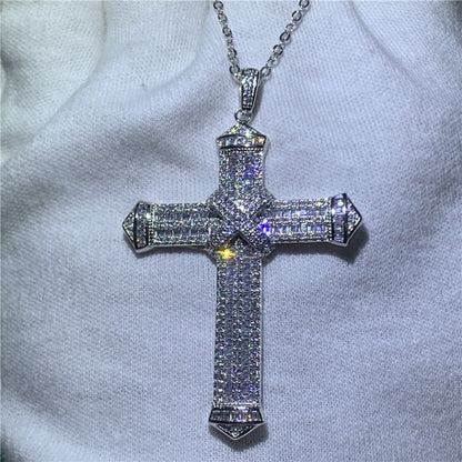 Pingente Cruz banhado a Prata S925 - ICE BRO JOIAS