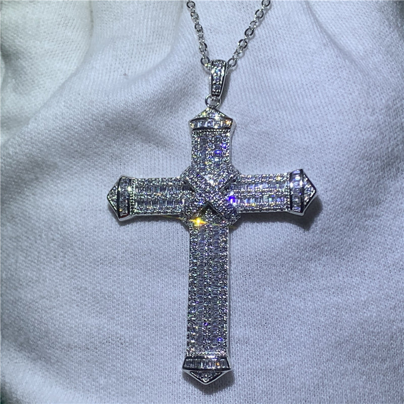 Pingente Cruz banhado a Prata S925 - ICE BRO JOIAS
