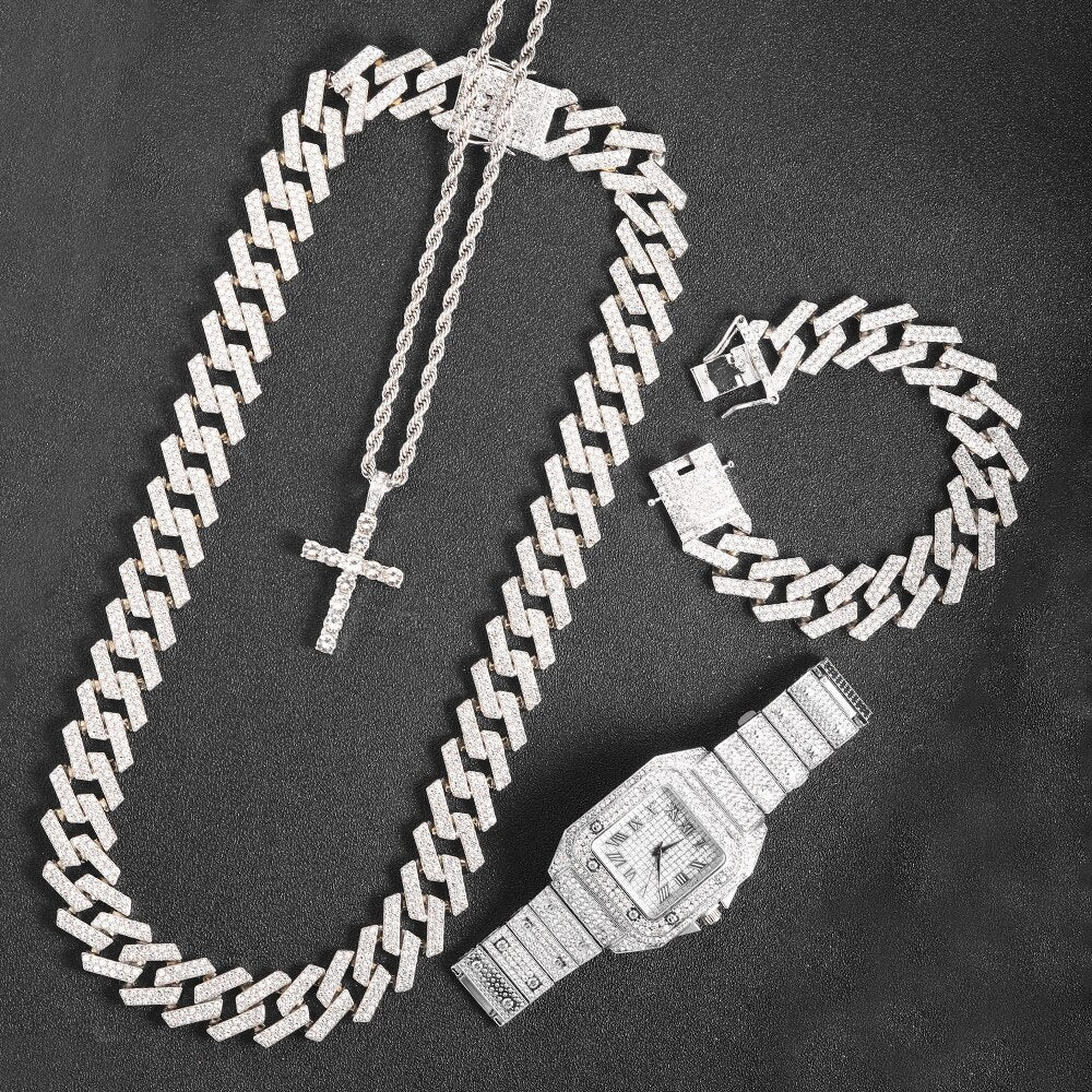 Kit com 5 peças - Corrente Prong 20mm - Exclusivo Ice Bro Joias® - ICE BRO JOIAS