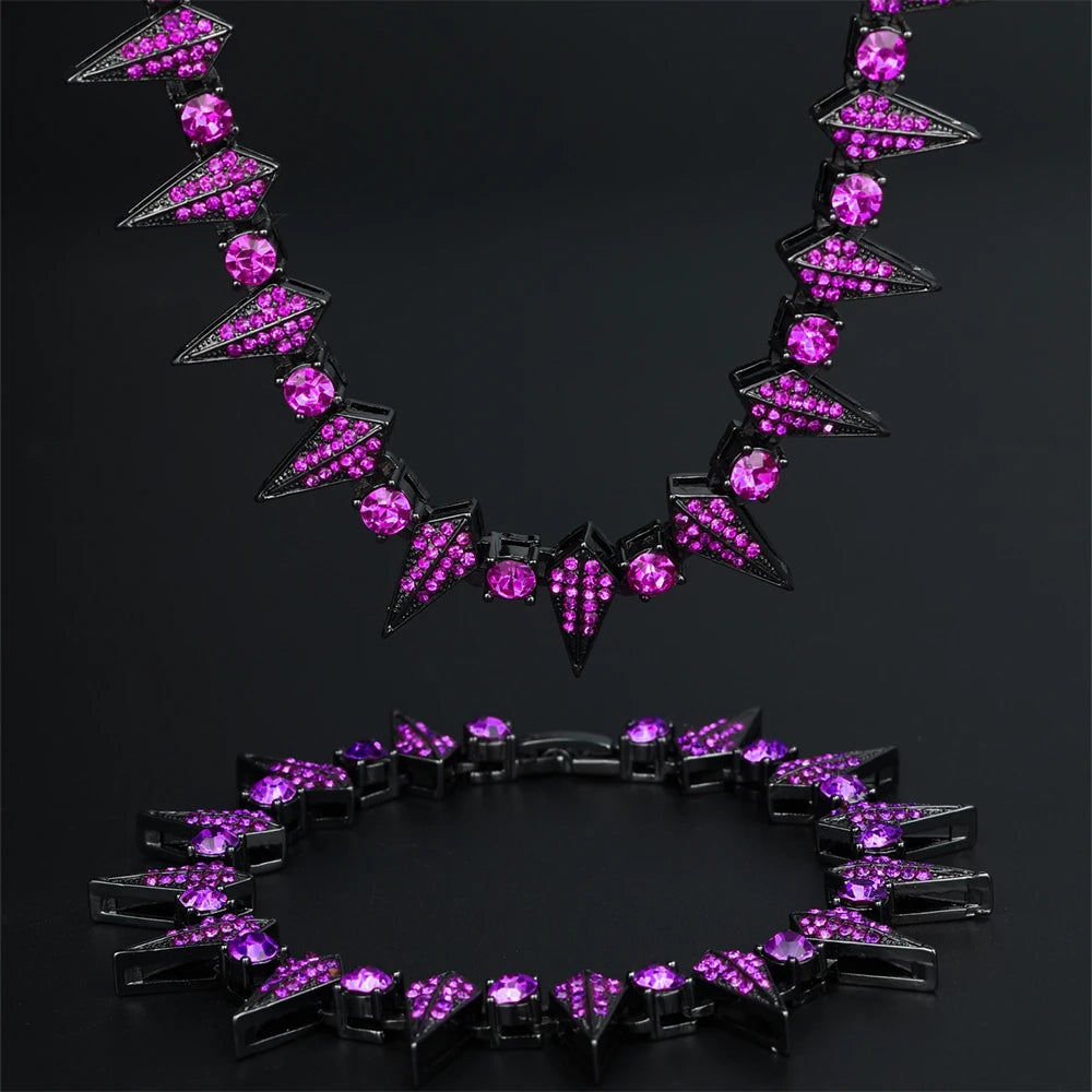 Kit Roxo 16mm - Corrente Riviera + Pulseira
