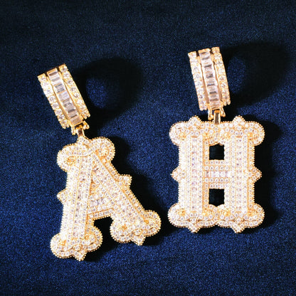 Pingente ICE Personalizado iniciais, com Corrente Rope de brinde - ICE BRO JOIAS