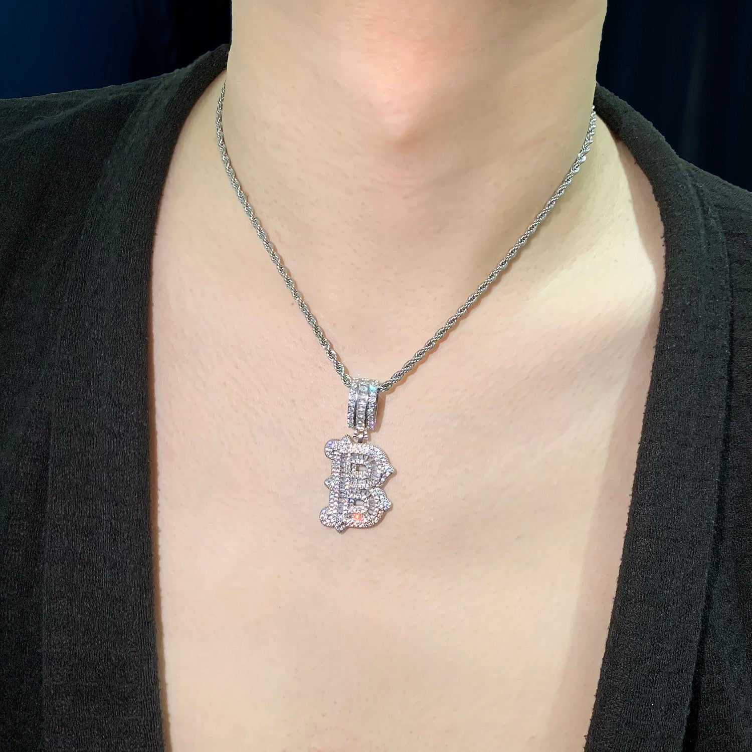 Pingente ICE Personalizado iniciais, com Corrente Rope de brinde - ICE BRO JOIAS
