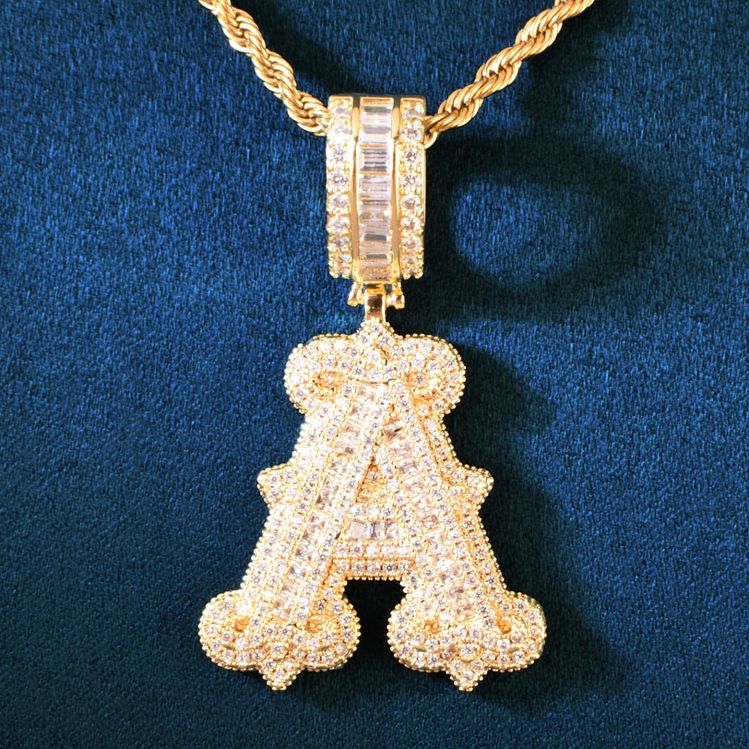 Pingente ICE Personalizado iniciais, com Corrente Rope de brinde - ICE BRO JOIAS