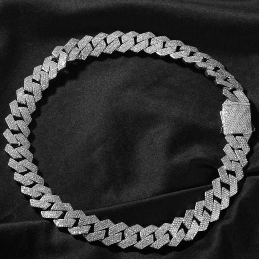Corrente Cuban 20mm Cravejada 4 fileiras ICE - Peça Premium (resistente à água) - ICE BRO JOIAS