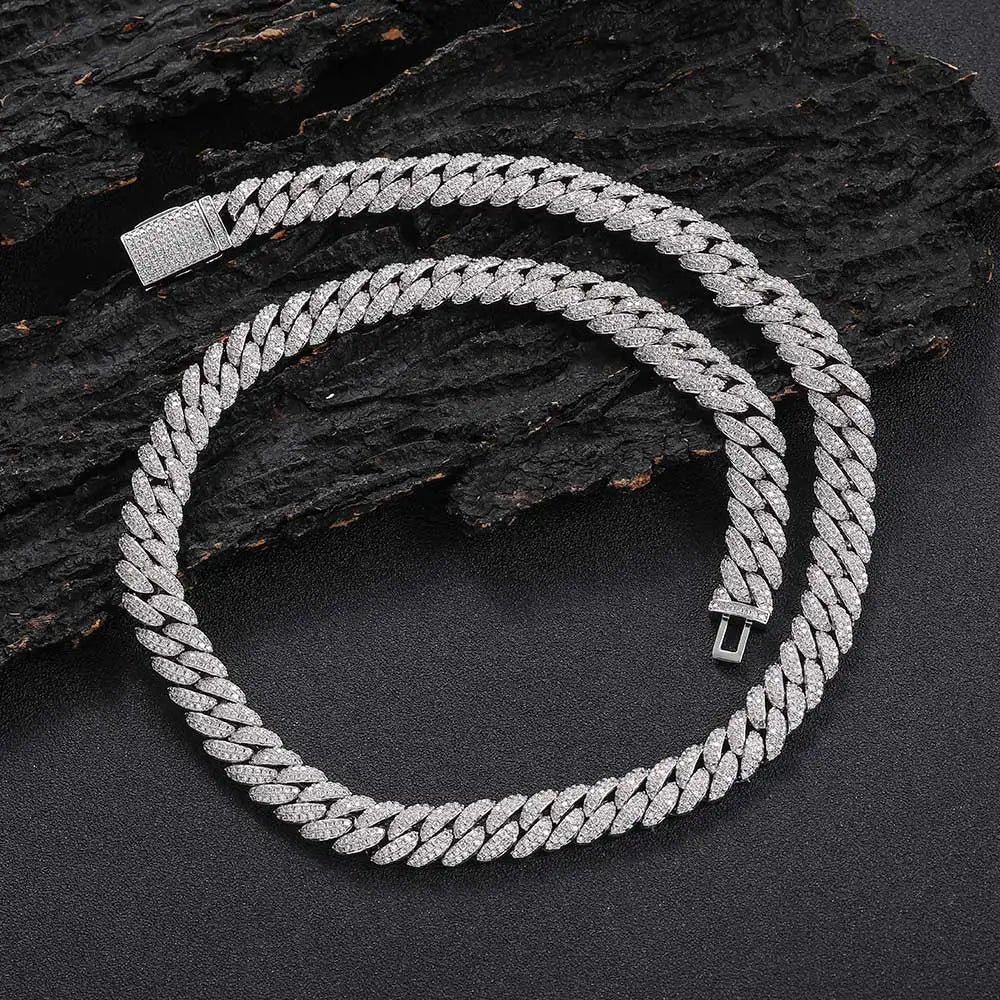 Corrente Prong 10mm Cravejada 2 fileiras ICE - Peça Premium (resistente à água)