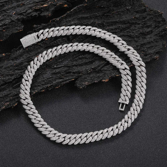 Corrente Prong 10mm Cravejada 2 fileiras ICE - Peça Premium (resistente à água)