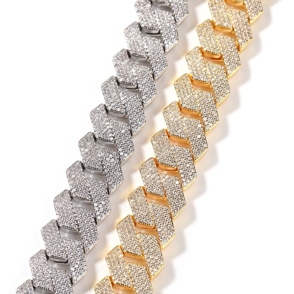 Corrente Cuban 20mm Cravejada 4 fileiras ICE - Peça Premium (resistente à água) - ICE BRO JOIAS