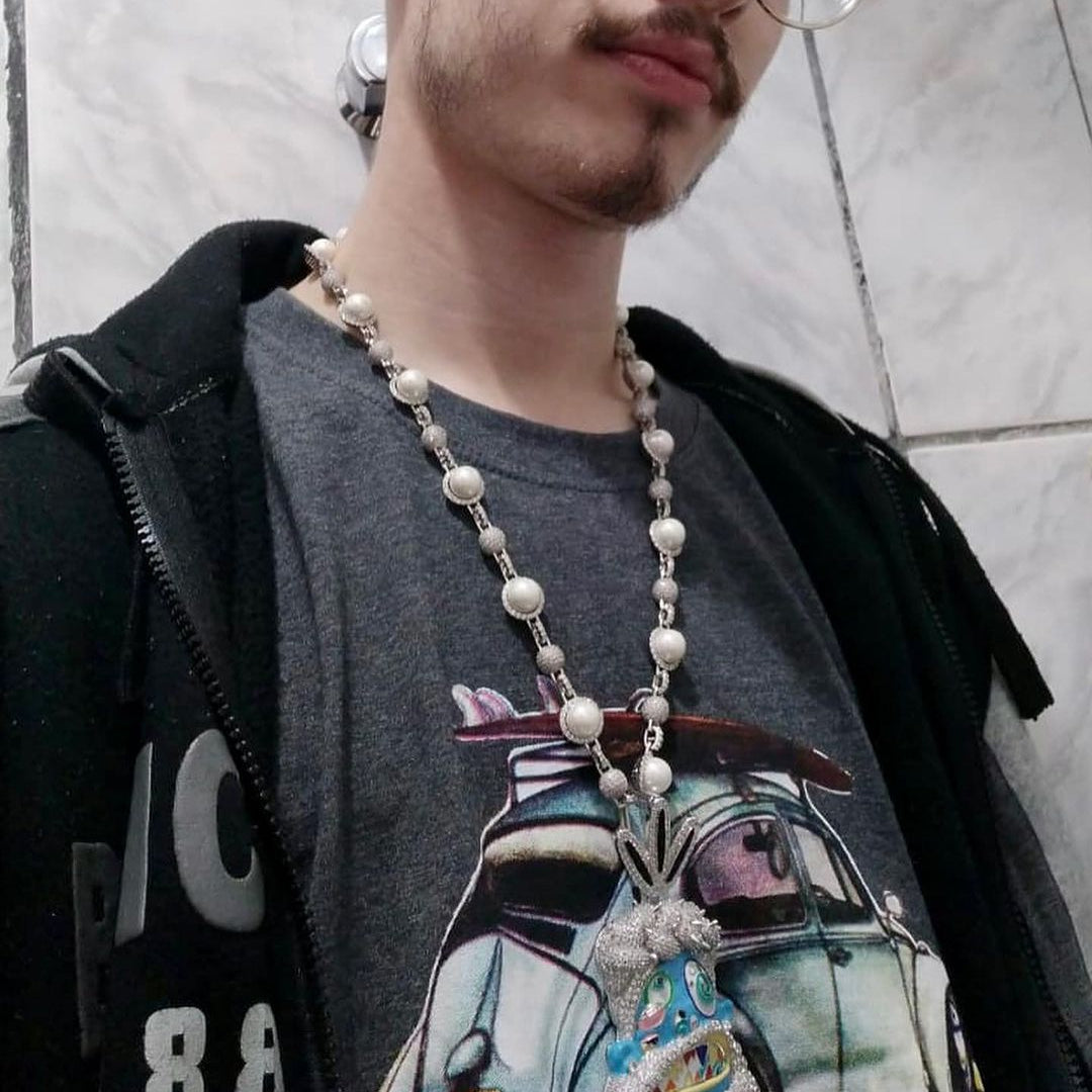 A queridinha do Travis Scott - Corrente de Perolas Cravejada ICE - Peça Premium (resistente à água) - ICE BRO JOIAS