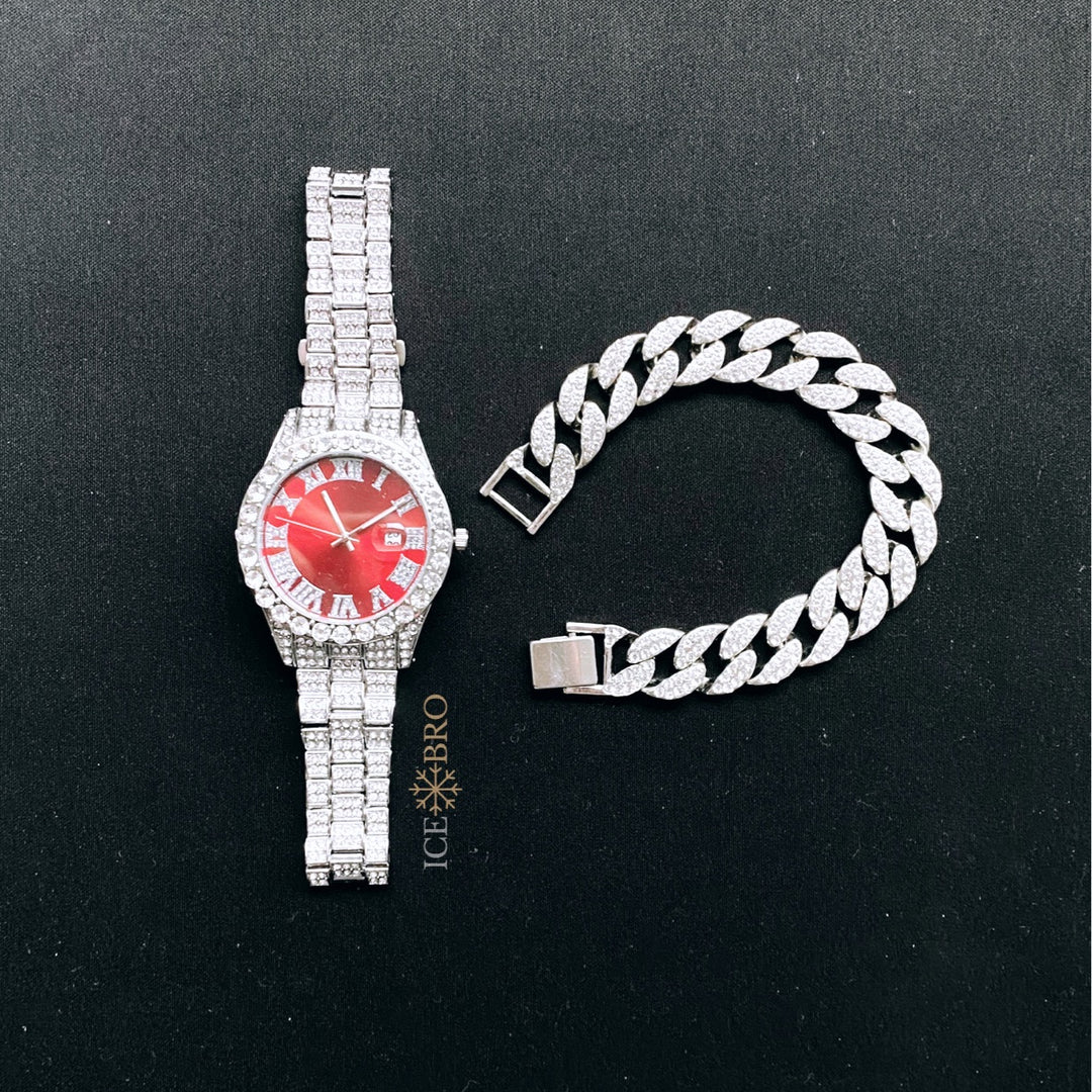 Compre o Relógio Holly Cravejado ICE e Ganhe a Pulseira Cuban Grátis - ICE BRO JOIAS