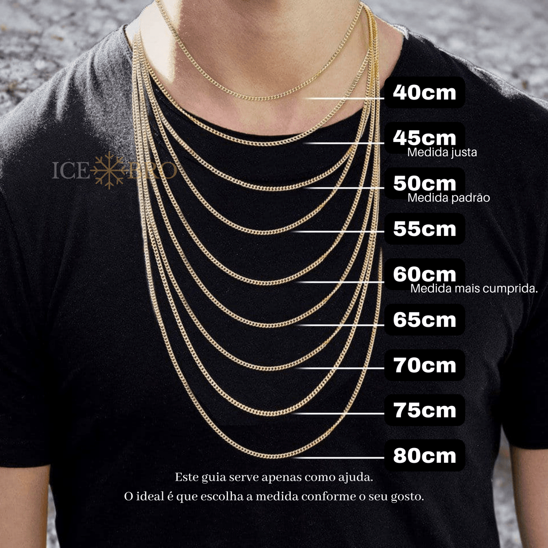 Corrente 13mm Riviera Cravejada ICE Baguette - Peça Premium (resistente à água) - ICE BRO JOIAS