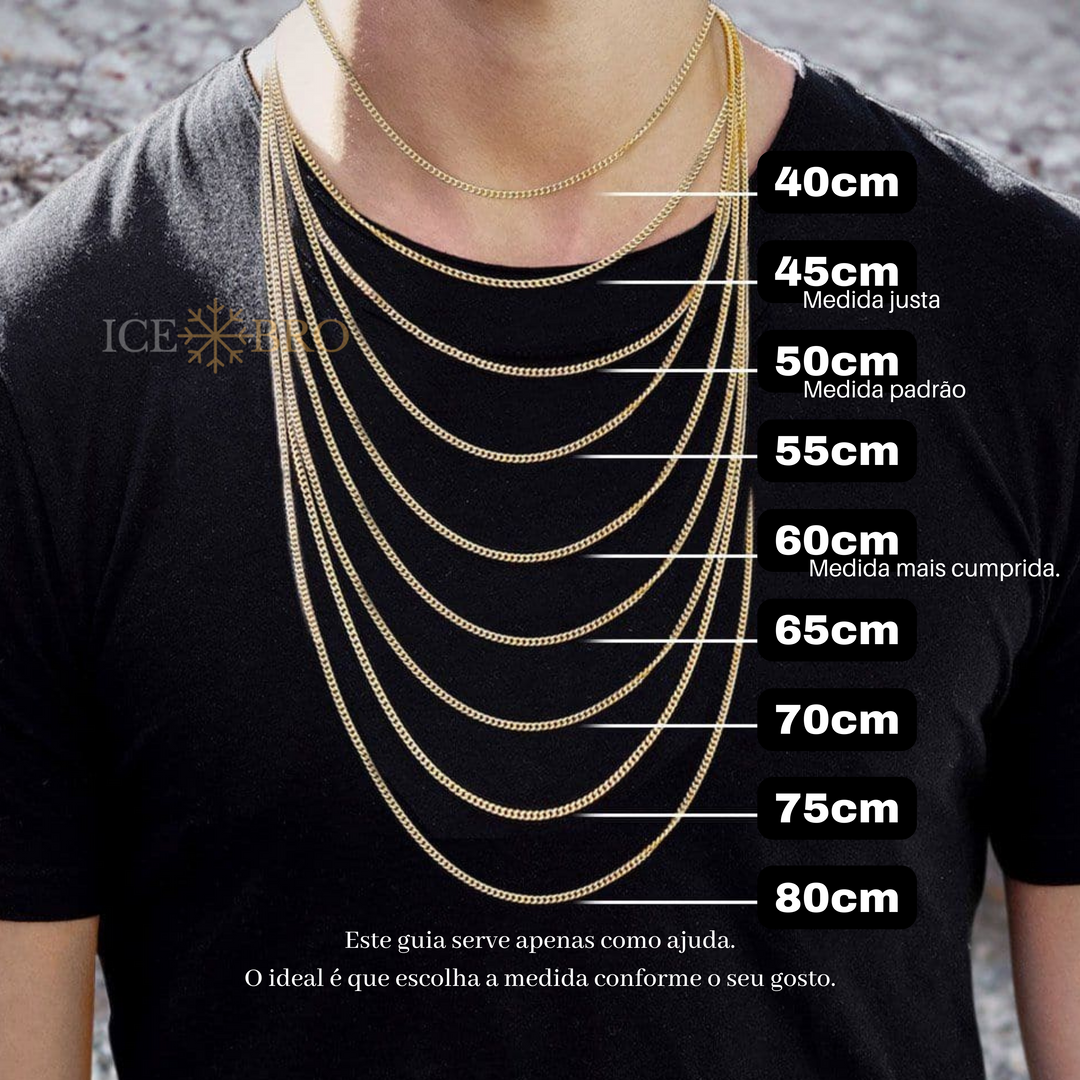 Corrente Prong 18mm Cravejada ICE - 2 fileiras - A MAIS AMADA. - ICE BRO JOIAS