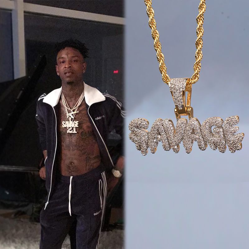 Pingente Premium estilo Rapper 21 Savage com Corrente de brinde - ICE BRO JOIAS