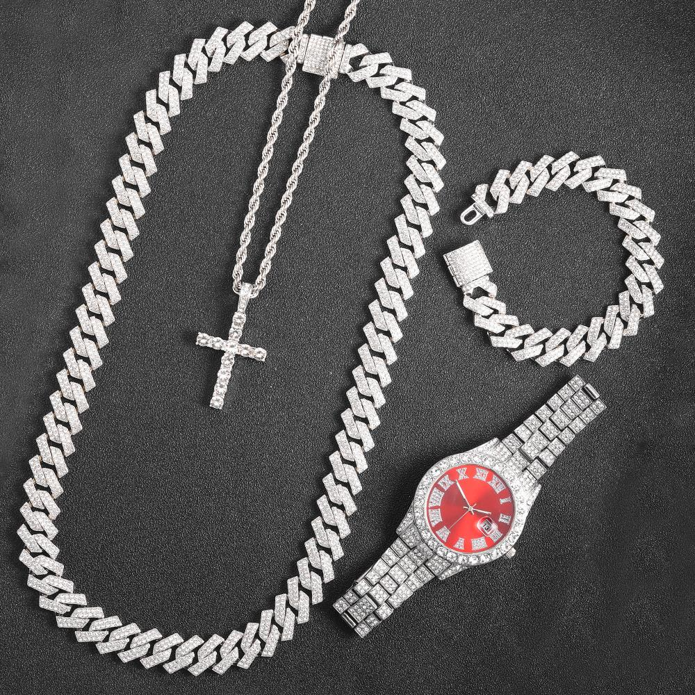 Kit com 5 peças - Corrente Prong 16mm - Exclusivo Ice Bro Joias® - ICE BRO JOIAS