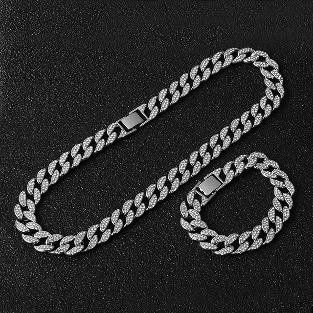 Kit Cravejado ICE Corrente Cuban 13mm 50cm, Pulseira 20cm e Relógio Luxury ICE - ICE BRO JOIAS