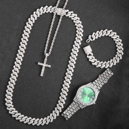 Kit com 5 peças - Corrente Prong 16mm - Exclusivo Ice Bro Joias® - ICE BRO JOIAS