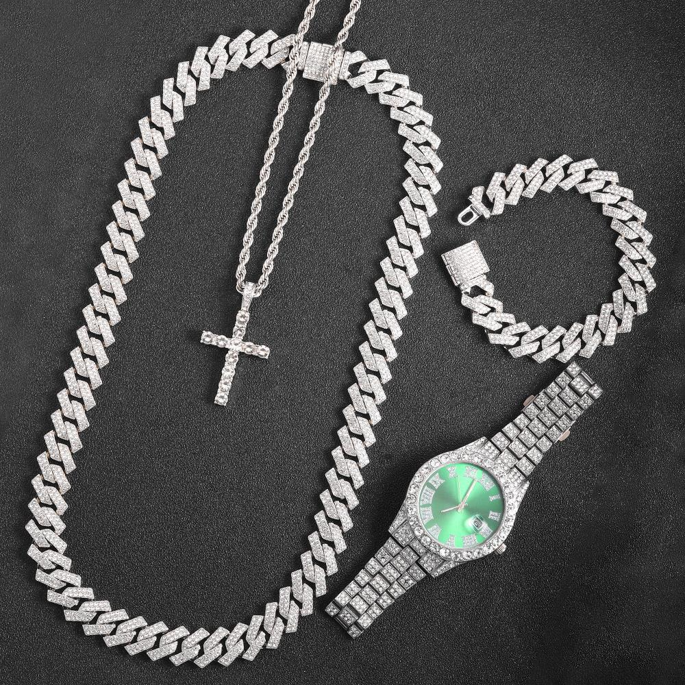 Kit com 5 peças - Corrente Prong 16mm - Exclusivo Ice Bro Joias® - ICE BRO JOIAS