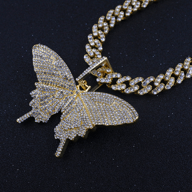 Pingente Feminino ICE Cravejado de Borboleta, com Corrente de Brinde - ICE BRO JOIAS