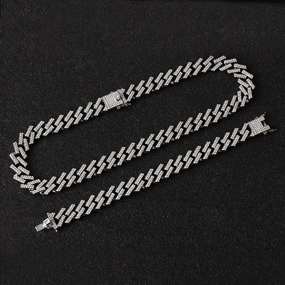 Kit Prong ICE 3 peças - Corrente 13mm, Pulseira 13mm e Relógio Cravejado - ICE BRO JOIAS