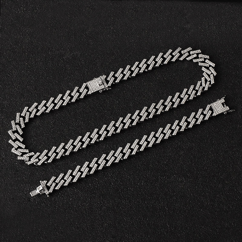 Kit Prong ICE 3 peças - Corrente 13mm, Pulseira 13mm e Relógio Cravejado - ICE BRO JOIAS