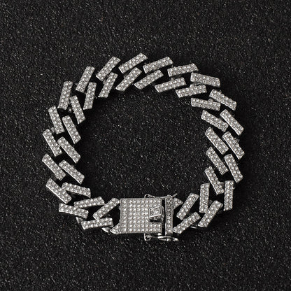 Kit Prong ICE 3 peças - Corrente 13mm, Pulseira 13mm e Relógio Cravejado - ICE BRO JOIAS