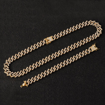 Kit Prong ICE 3 peças - Corrente 13mm, Pulseira 13mm e Relógio Cravejado - ICE BRO JOIAS