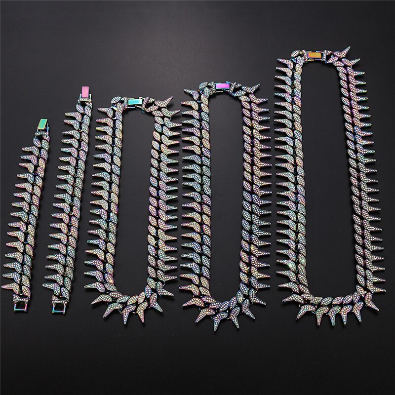 Corrente e Pulseira Spiked Ice - Neon - ICE BRO JOIAS