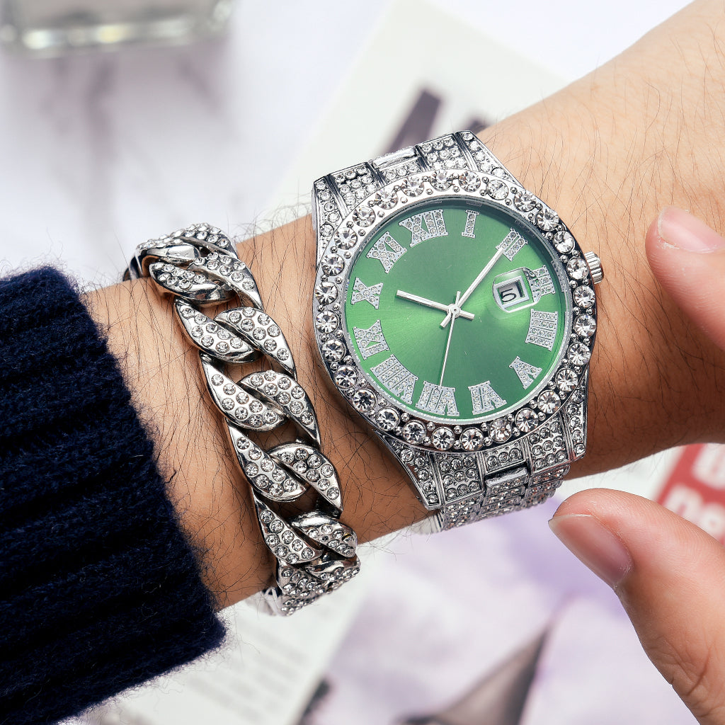 Compre o Relógio Holly Cravejado ICE e Ganhe a Pulseira Cuban Grátis - ICE BRO JOIAS
