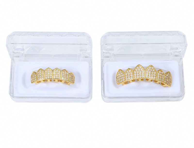 Grillz Luxo Cravejado ICE - com Molde de Silicone para ajustar aos dentes - ICE BRO JOIAS