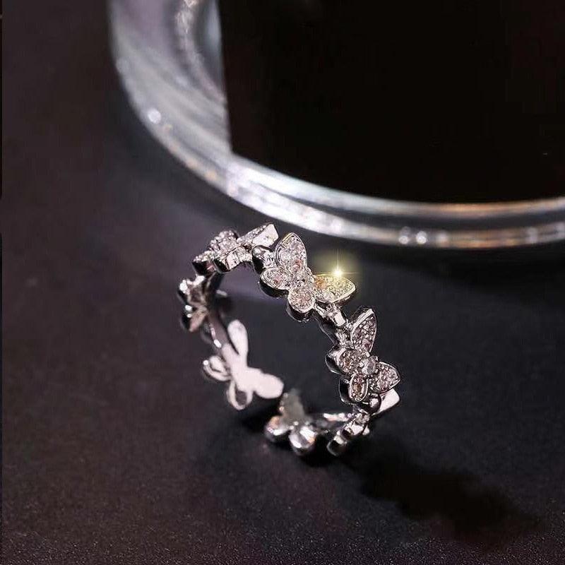 Anéis de Borboleta Cravejada - Várias opções - ICE BRO JOIAS
